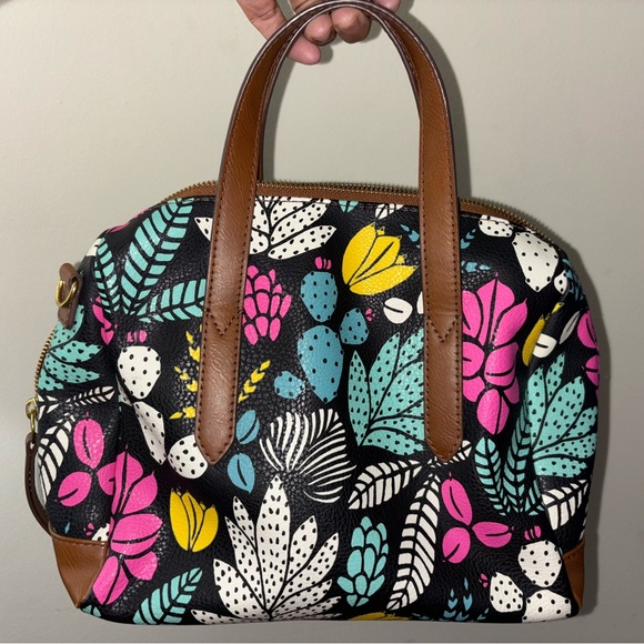 Fossil Floral Women's Satchel - Picture 1 of 8